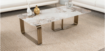 Mesa De Centro Rectangular Fall Dorado