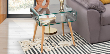 Mesa Lateral Curvo Cuadrada Oviedo Natural