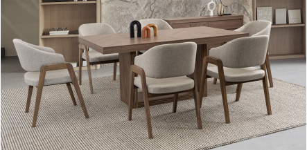 Comedor Rectangular Donna Café 7 Piezas