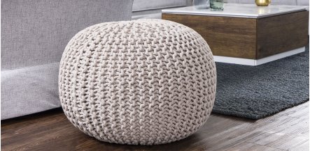 Puff Balboa Beige 60 x 60 Cm