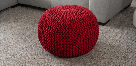 Puff Balboa Rojo 60 x 60 Cm