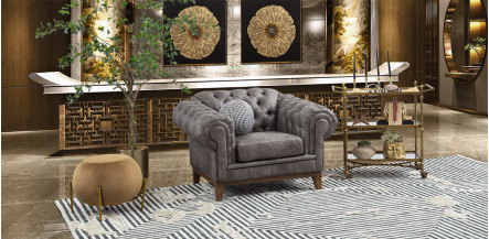Sillón Bonded Leather Begonia Gris
