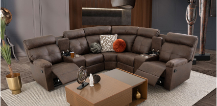 Sala Modular Con Reclinable Liam Plus Café