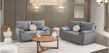 Sala Cartagena Soft Gris Oxford 2 Piezas