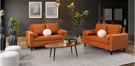 Sala Landmark Naranja Terracota 2 Piezas