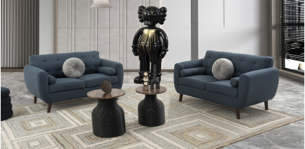 Sala Monet Azul Navy 2 Piezas