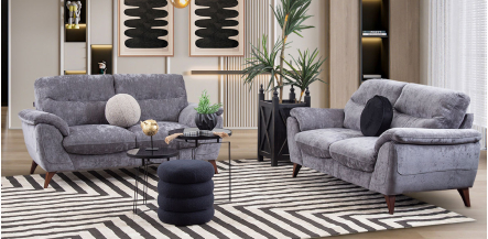 Sala Slash Gris Oxford (Boal) 2 Piezas 