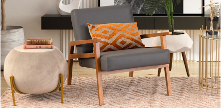 Sillón Ocasional Briton PU Gris