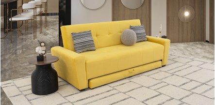 Sofá Cama Con Cama Baja Irlanda New Amarillo