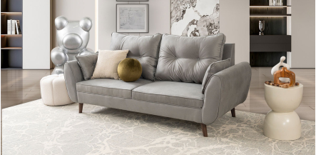 Sofá 3 Plazas Aria Soft Gris Oxford