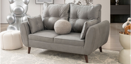 Sofá 2 Plazas Aria Soft Gris Oxford