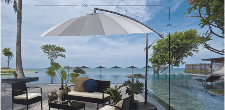 Sombrilla Con Base Para Exterior Marieta Gris