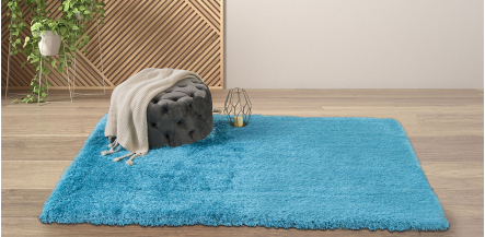 Tapete Decorativo 230x160 Cm Shaggy Azul Aqua