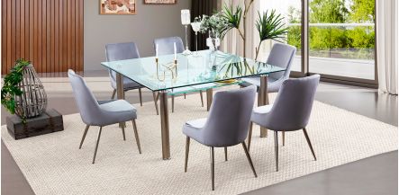 Comedor Cuadrado Enkel II Gris 7 Piezas