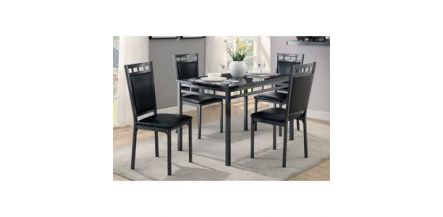 Antecomedor Rectangular Olney  Negro 5 Piezas 