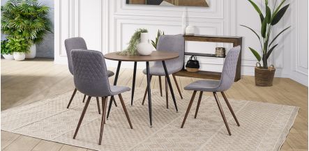 Comedor Redondo Marla Con Sillas Tiara 5 Pzs