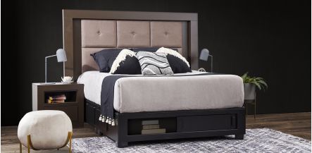 Base De Cama Cajonera Queen Size Koren Café