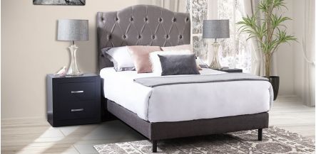 Cabecera Matrimonial Terciopelo Zhola Gris