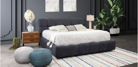 Cama King Size Dakota Gris Charcoal