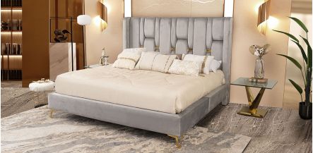 Cama King Size Gold Gris