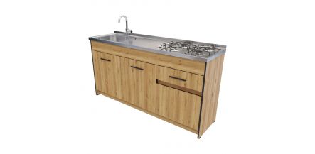 Mueble Inferior De Cocina
 Log Madera Café