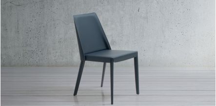 Silla Alessandra Piel Azul