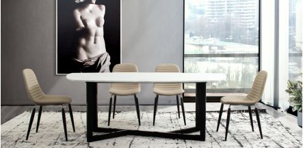 Comedor Stone Mármol Carrara Blanco