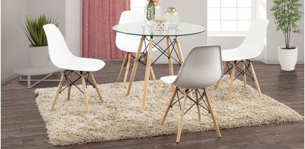 Comedor Redondo Atlas Con Sillas Blanco 5 Piezas