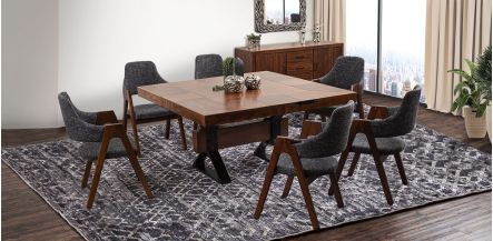Comedor Cuadrado 150 Cm Estocolmo Gris 7 Piezas