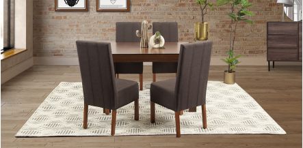 Comedor Dominik Café Con Sillas Cocoa 5 Piezas