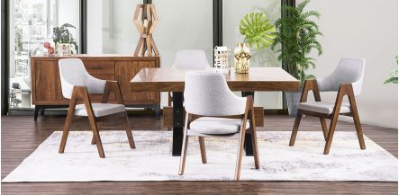 Comedor Cuadrado 150 Cm Estocolmo Plata 5 Piezas