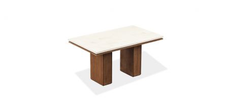 Mesa Comedor Rectangular De Mármol 150 X 90 Cm Alessia Beige