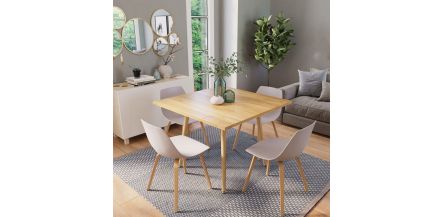 Mesa De Comedor Cuadrada Egan Madera Café