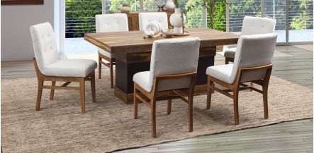 Comedor Parota Invictus PL Beige 7 Piezas