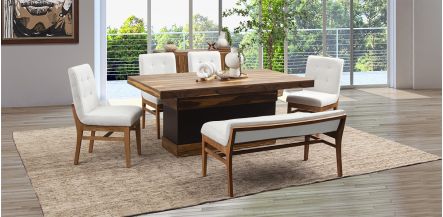 Comedor Parota Invictus PL Beige 6 Piezas