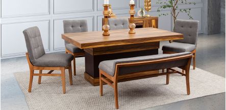 Comedor Parota Invictus PL Gris 6 Piezas