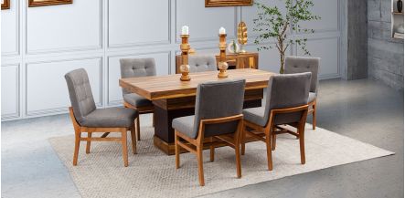 Comedor Parota Invictus PL Gris 7 Piezas