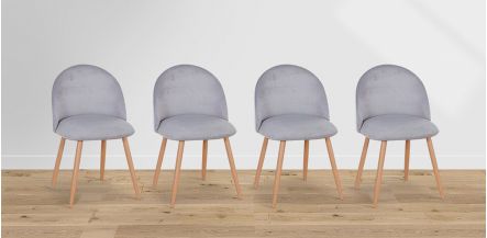 Paquete 4 Sillas Lauretta Gris Claro
