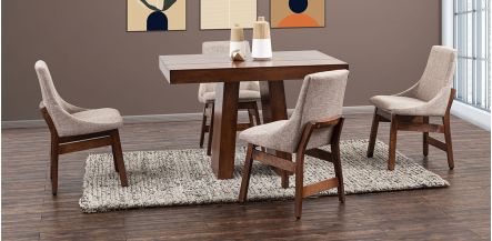 Comedor Odette Con Sillas Beige 5 Piezas