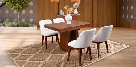 Comedor Odette PL Con Sillas Olaf Arena 5 Pzs