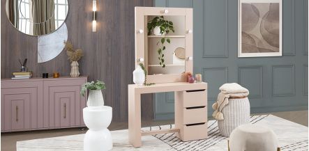 Cómoda Con Espejo 100 Cm Sweet Vanity Rosa