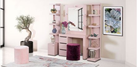 Cómoda Con Espejo Sweet Vanity Palo de Rosa 100 cms