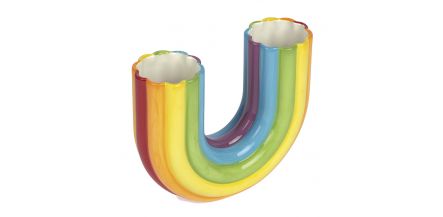 Florero Arcoiris Ceramica Multicolor