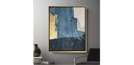 Cuadro Técnica Mixta Ocean Lienzo Azul 118 X 98cm