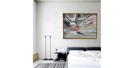 Cuadro Técnica Mixta 128 X 98 Cm Gravity Lienzo Beige 128 X 98cm