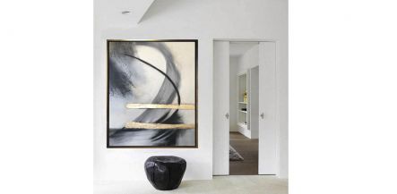 Cuadro Técnica Mixta Magic Lienzo Beige 128 X 108cm