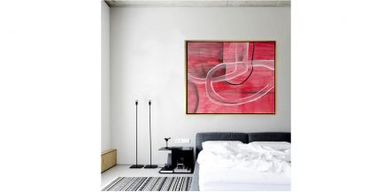 Cuadro Técnica Mixta Divine Lienzo Rojo 98 X 118cm