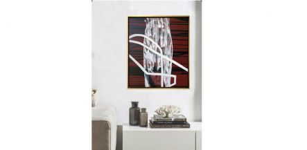 Cuadro Técnica Mixta Lluvia Lienzo Rojo 118 X 98cm