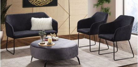 Sala Nero Life Negro 3 pzas
