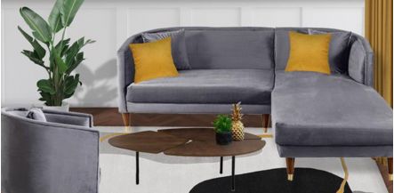 Paquete Sala Modular Derecha Tarek Gris